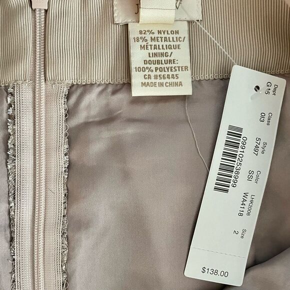 J. Crew Lace Skirt in Gold Metallic Holiday Size 2 - Picture 11 of 14